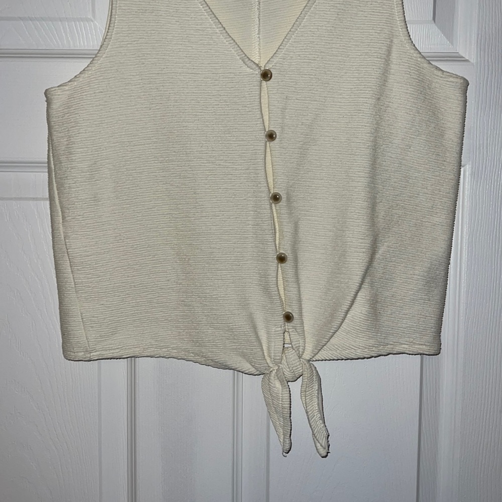 Madewell Texture And Thread Button Down Tie Tank … - image 3